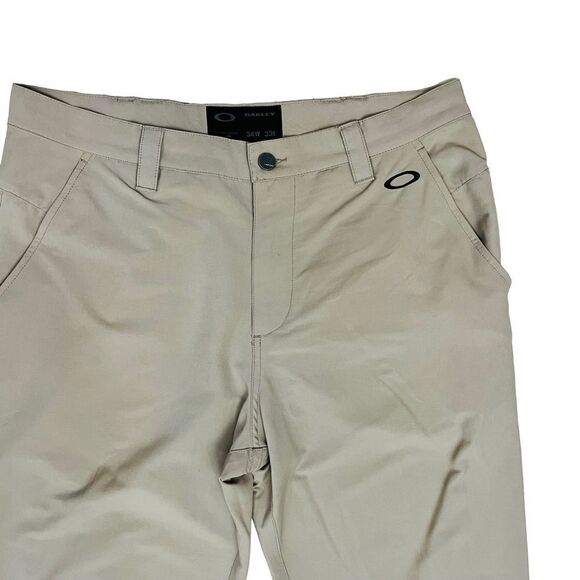 Oakley Golf Tan Flat Front Pockets Men’s Pants Sz 34x33 - Picture 4 of 12
